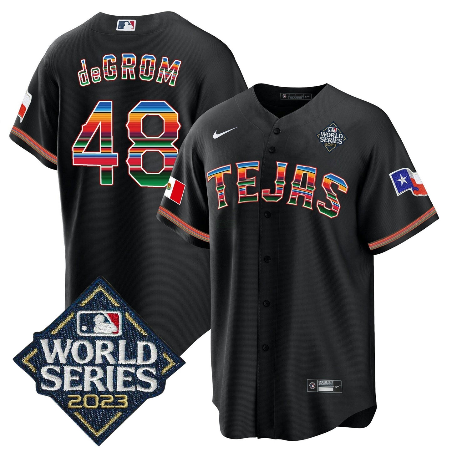 Camisa MLB Men’s Texas 2023 World Series Mexico Jersey