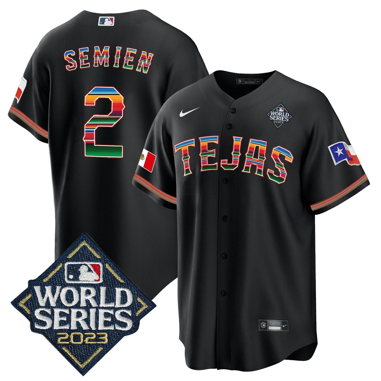 Camisa MLB Men’s Texas 2023 World Series Mexico Jersey