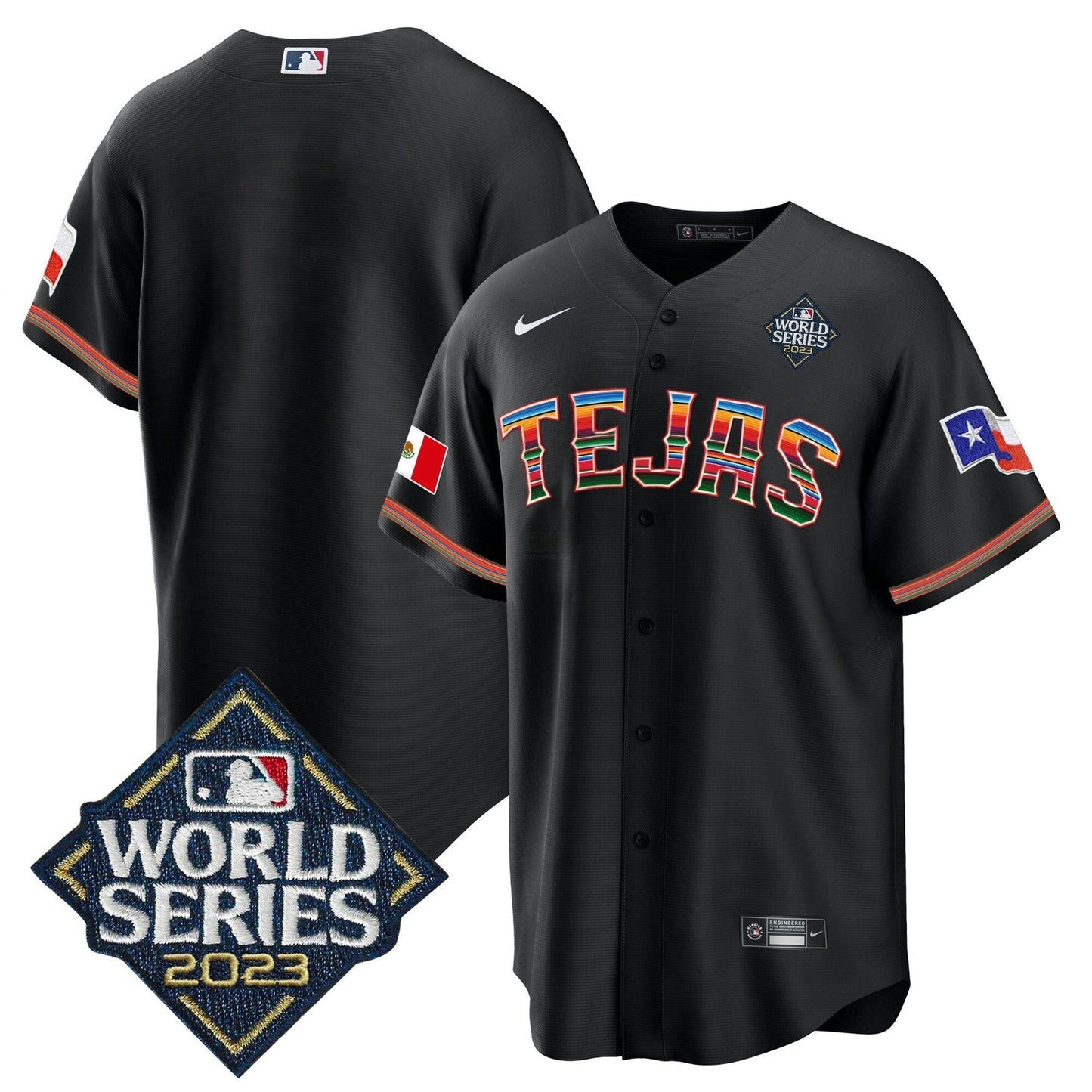 Camisa MLB Men’s Texas 2023 World Series Mexico Jersey