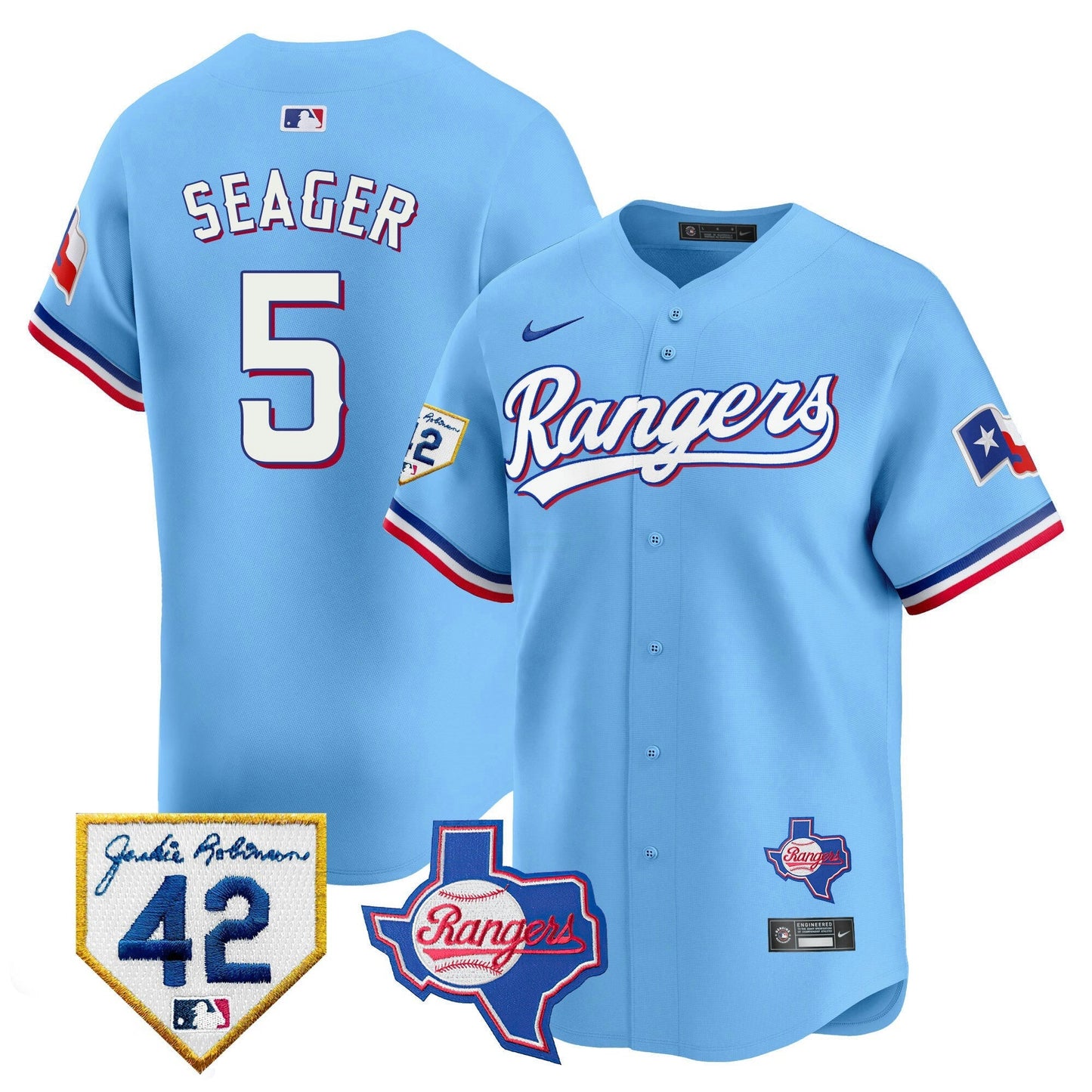 Camisa MLB Men’s Texas 2024 Jackie Robinson Patch Vapor Premier Limited Jersey