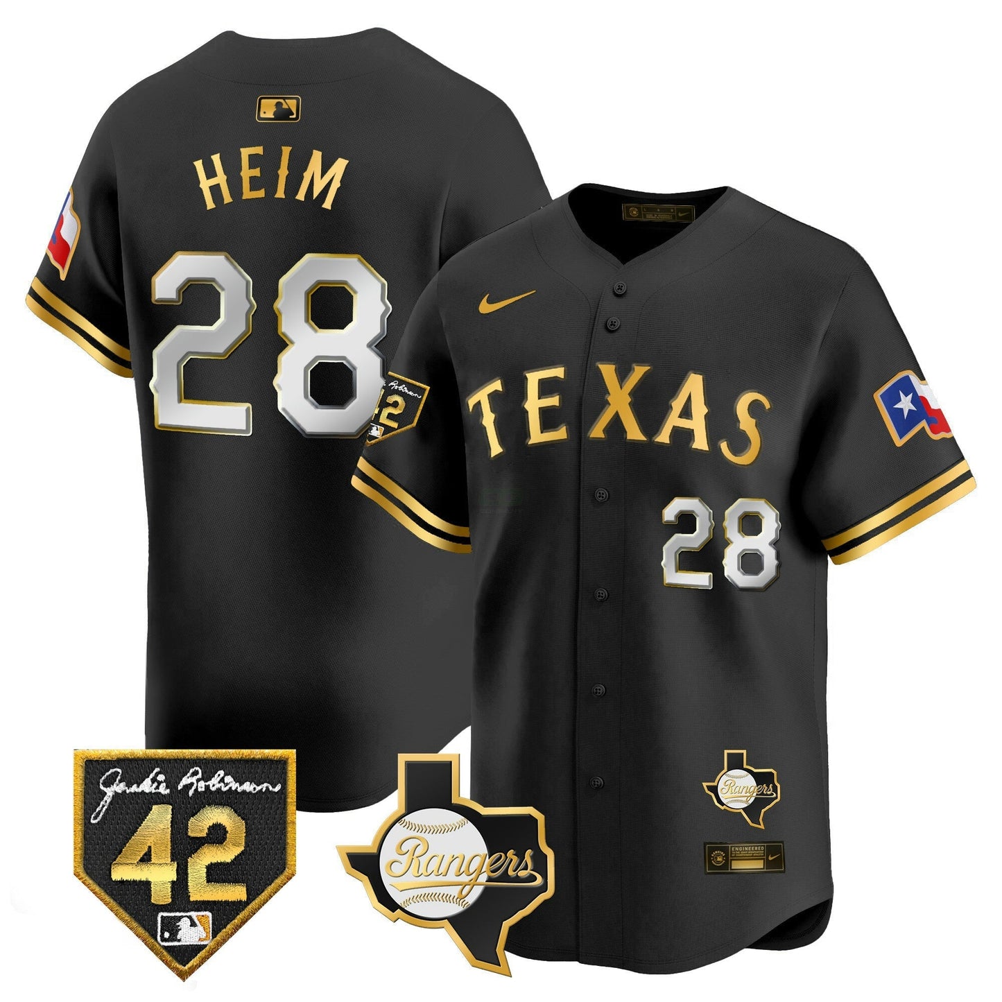 Camisa MLB Men’s Texas 2024 Jackie Robinson Patch Vapor Premier Limited Jersey
