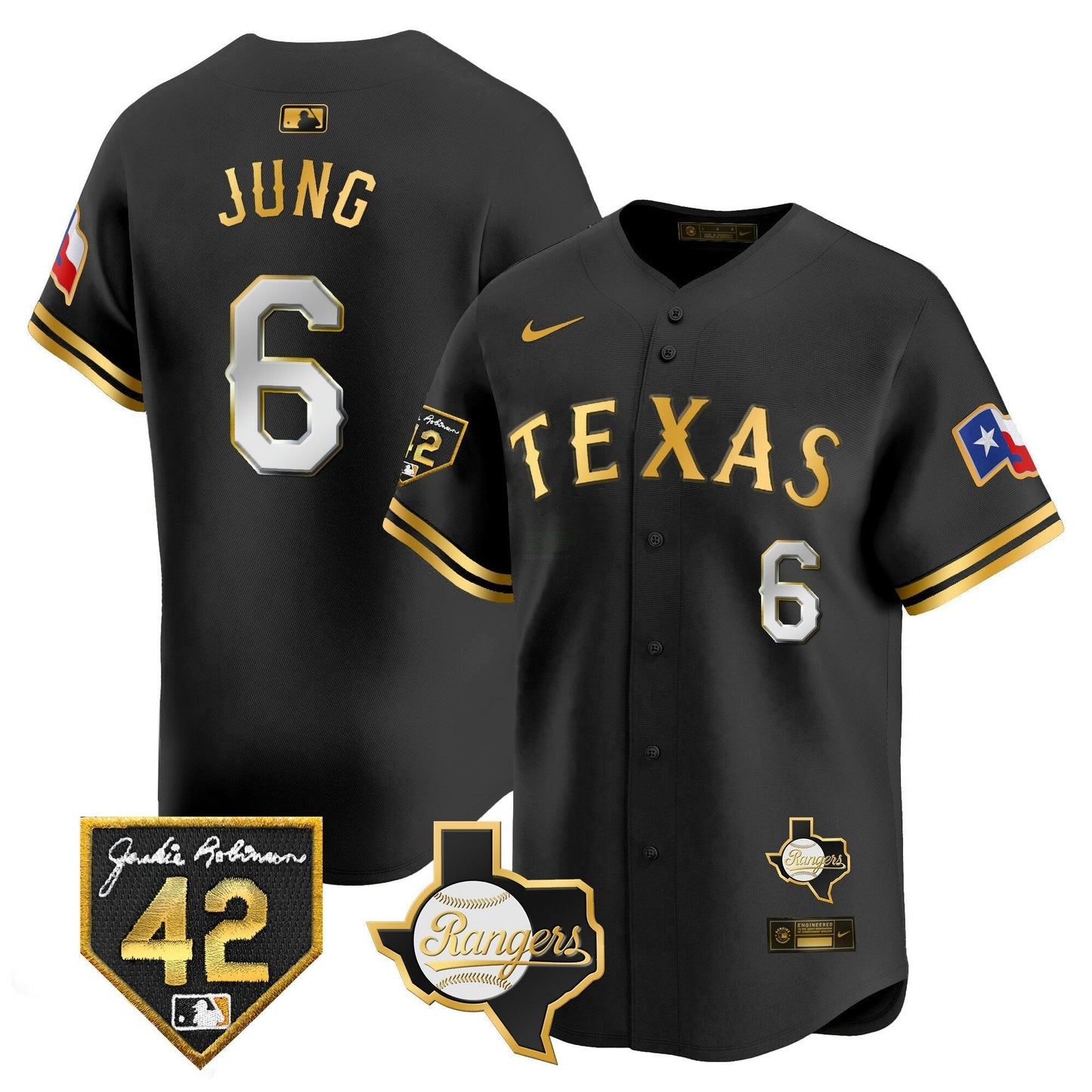 Camisa MLB Men’s Texas 2024 Jackie Robinson Patch Vapor Premier Limited Jersey