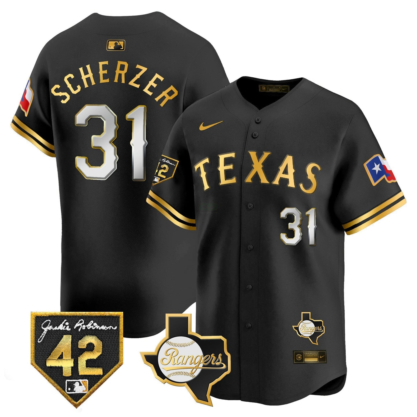 Camisa MLB Men’s Texas 2024 Jackie Robinson Patch Vapor Premier Limited Jersey