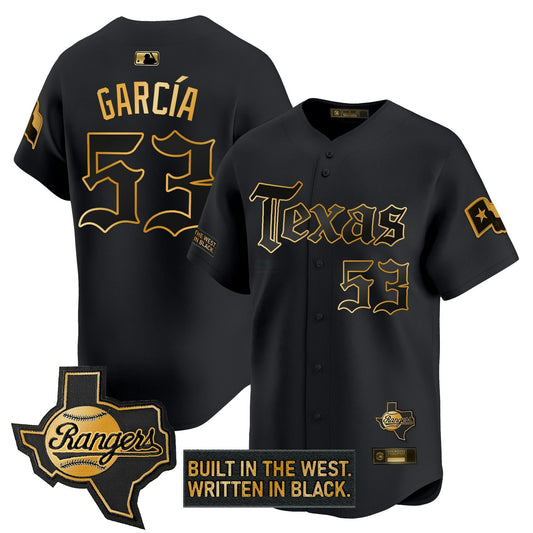 Camisa MLB Men’s Texas ‘Gothic Frontier Edition’ Dourada Vapor Premier Limited Jersey