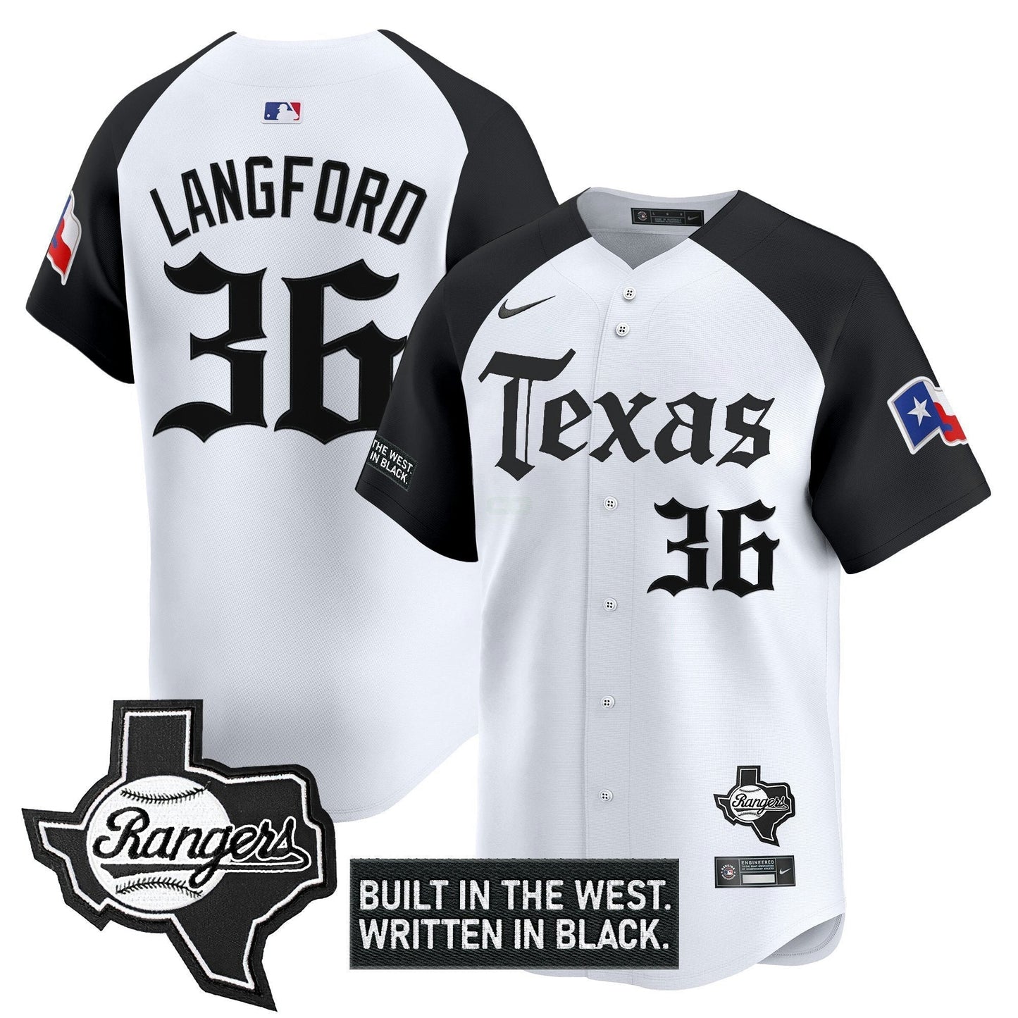 Camisa MLB Men’s Texas ‘Gothic Frontier Edition’ Vapor Premier Limited Jersey