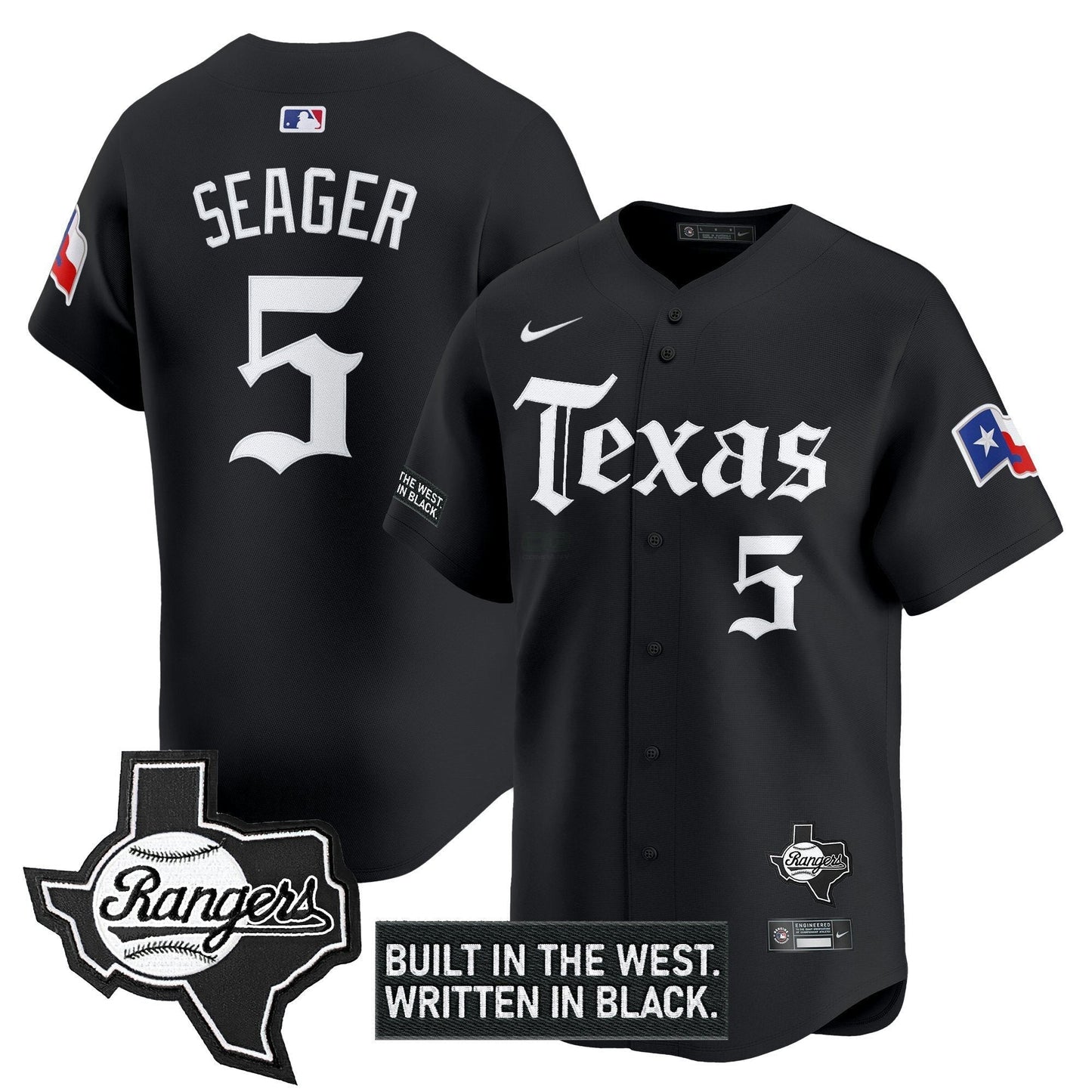 Camisa MLB Men’s Texas ‘Gothic Frontier Edition’ Vapor Premier Limited Jersey