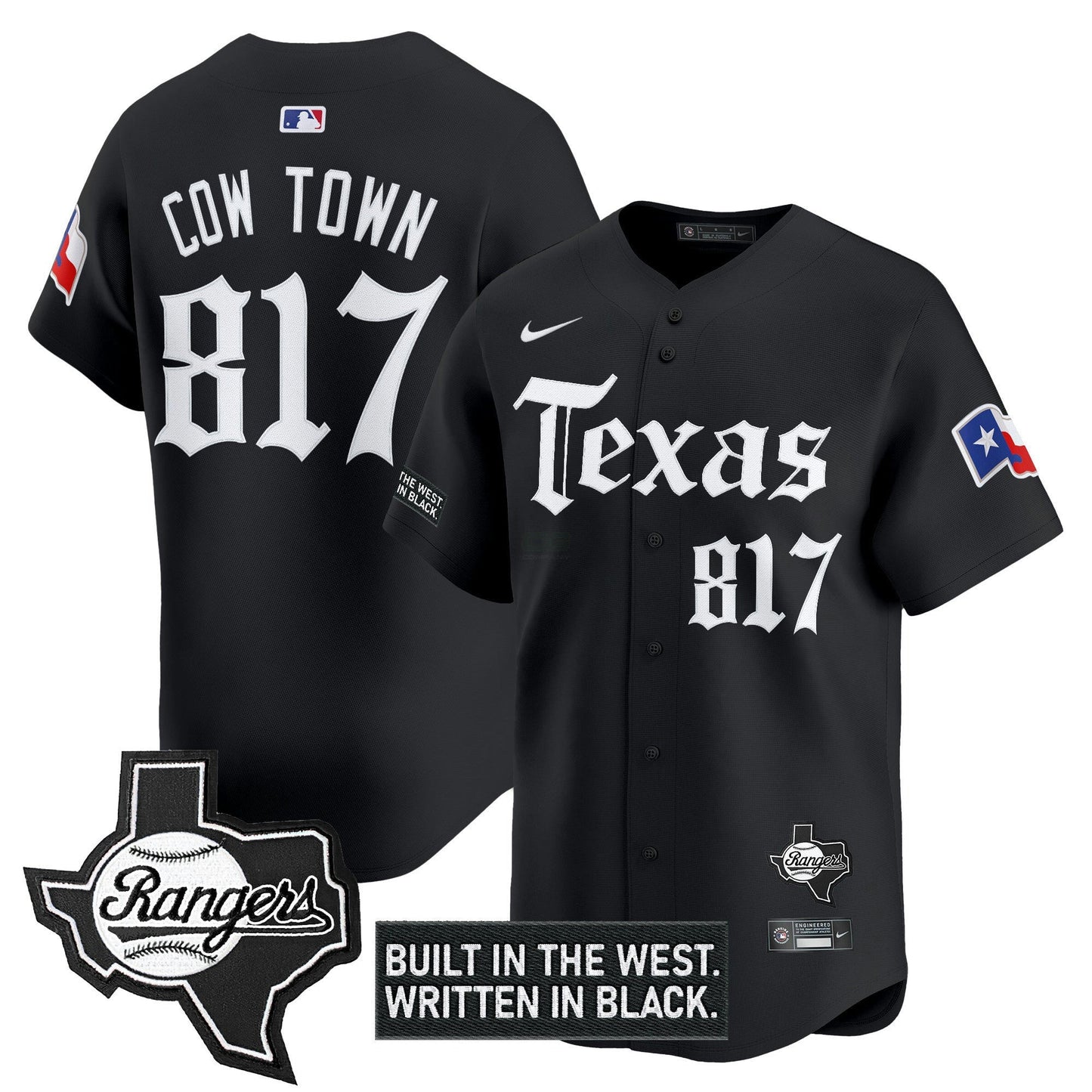 Camisa MLB Men’s Texas ‘Gothic Frontier Edition’ Vapor Premier Limited Jersey