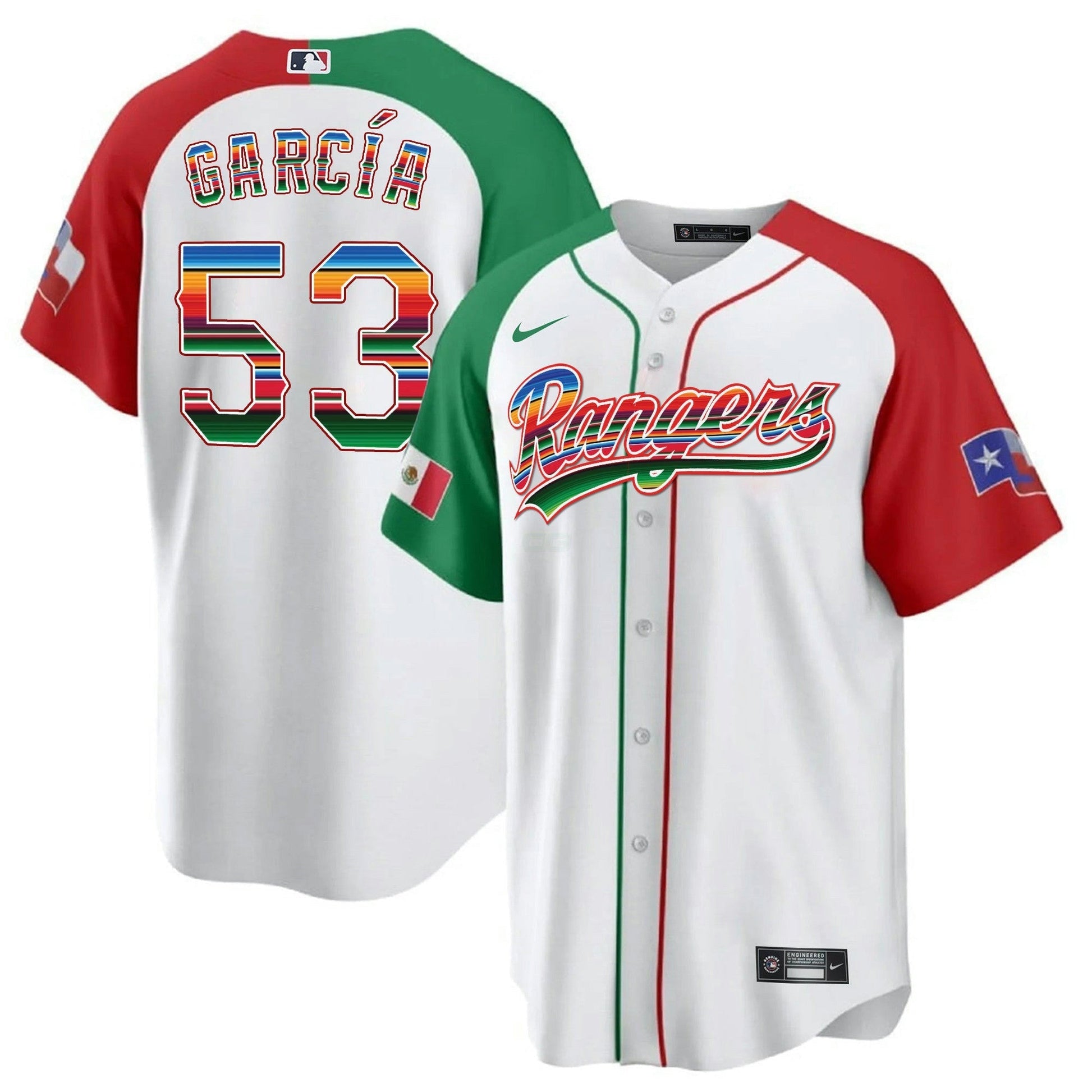 Camisa MLB Men’s Texas Mexican Heritage Night Cool Base Jersey – Home