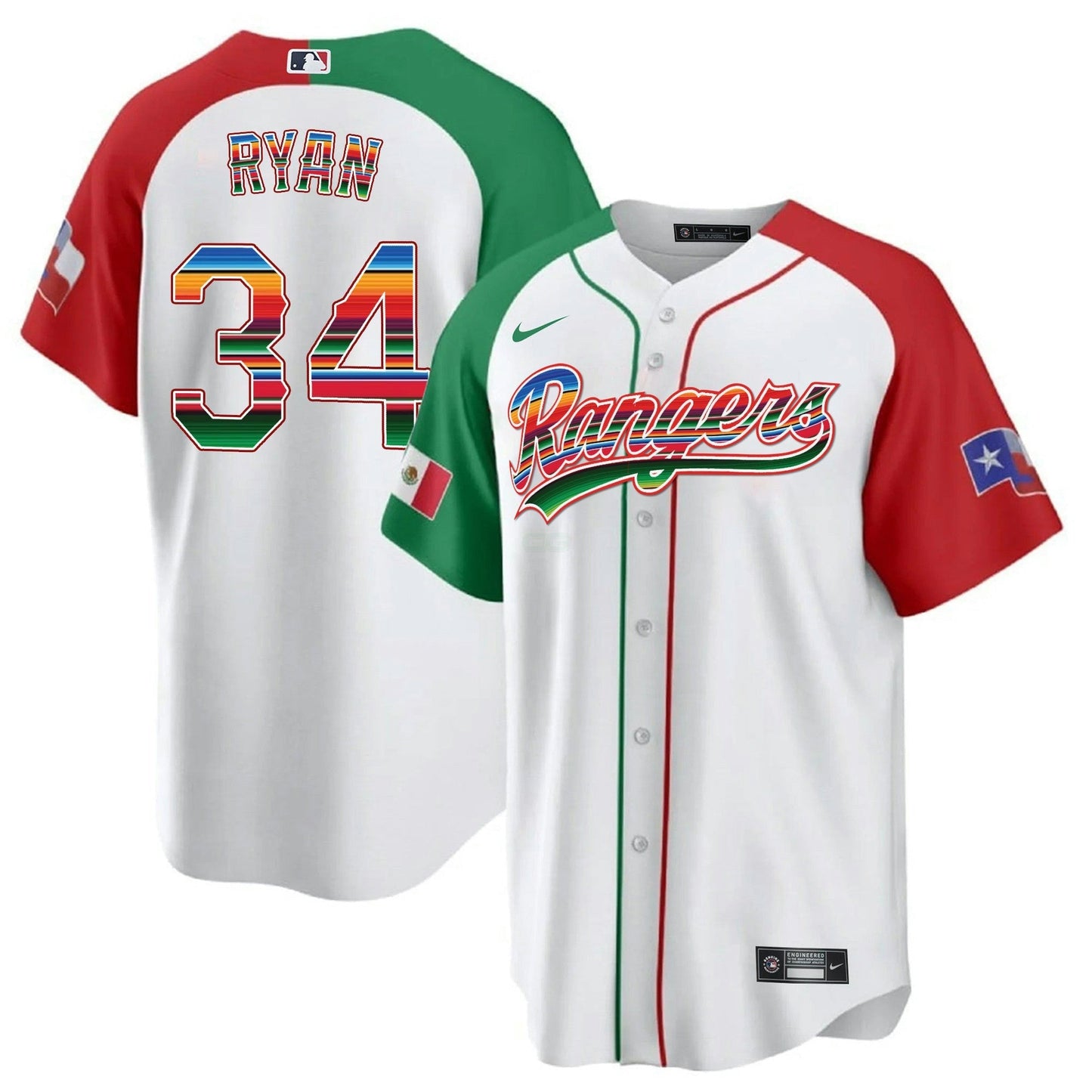 Camisa MLB Men’s Texas Mexican Heritage Night Cool Base Jersey – Home