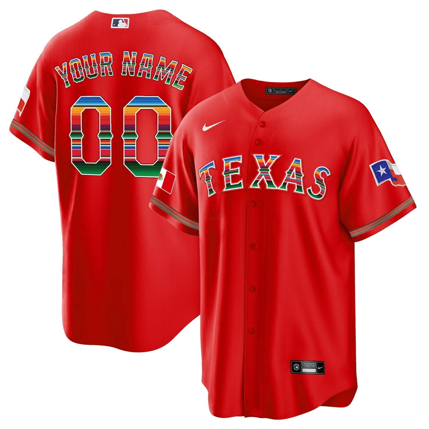 Camisa MLB Men’s Texas Mexican Heritage Night Cool Base Jersey