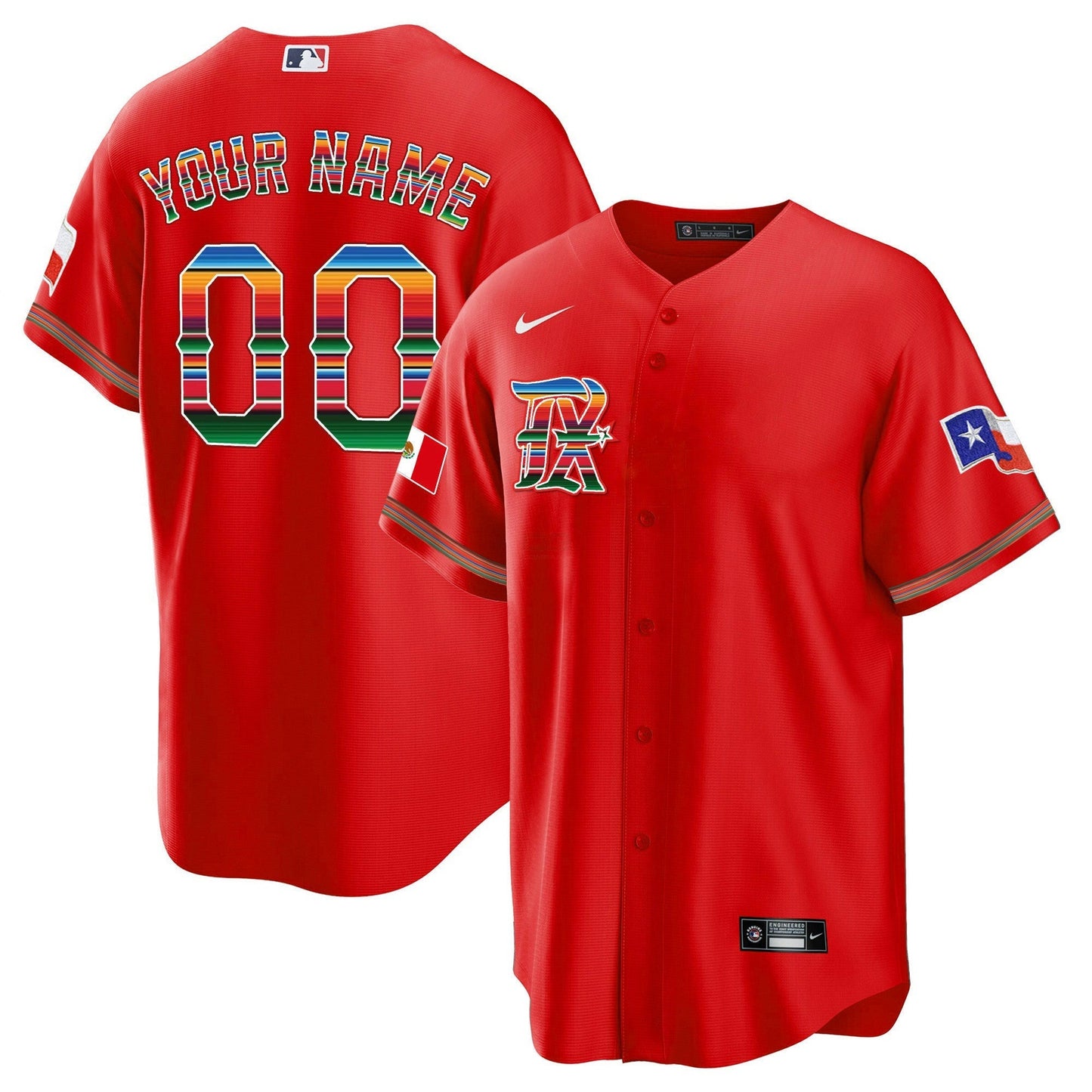 Camisa MLB Men’s Texas Mexican Heritage Night Cool Base Jersey
