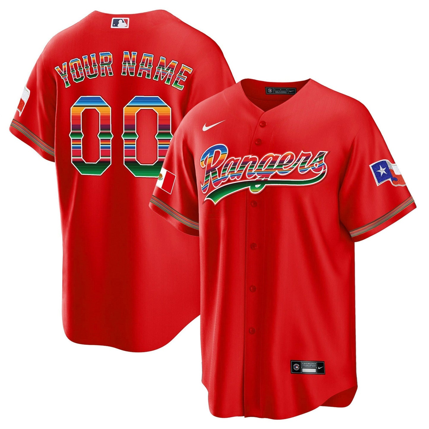 Camisa MLB Men’s Texas Mexican Heritage Night Cool Base Jersey
