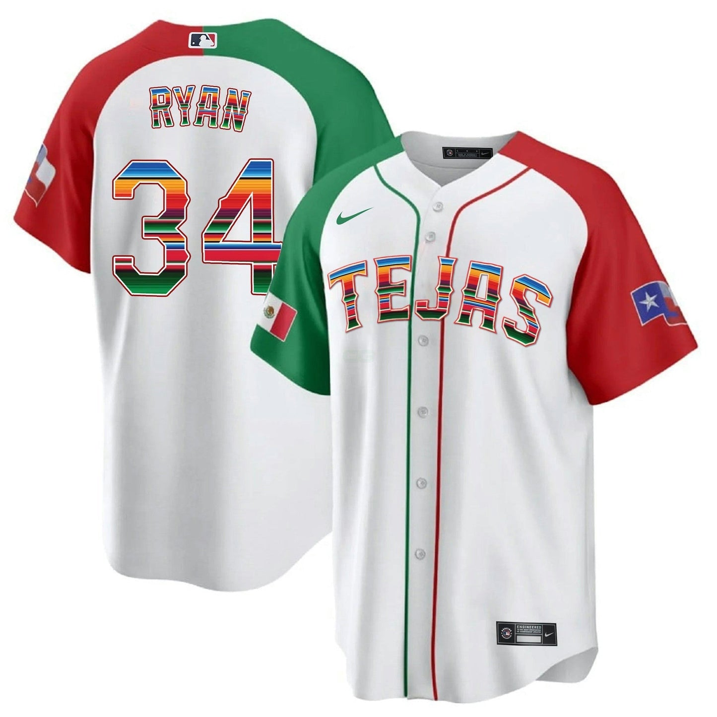 Camisa MLB Men’s Texas Mexican Heritage Night Cool Base Jersey – Tejas
