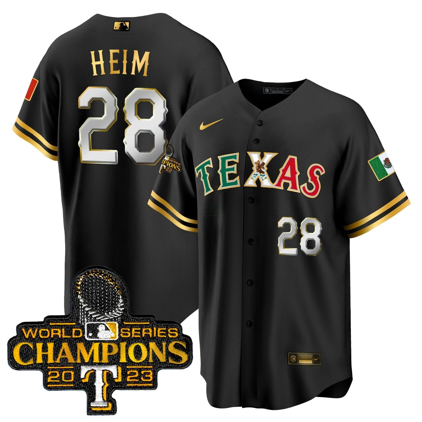 Camisa MLB Men’s Texas Mexico 2023 World Series Champions Jersey