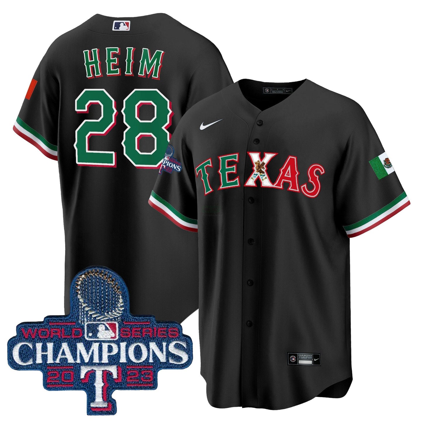 Camisa MLB Men’s Texas Mexico 2023 World Series Champions Jersey