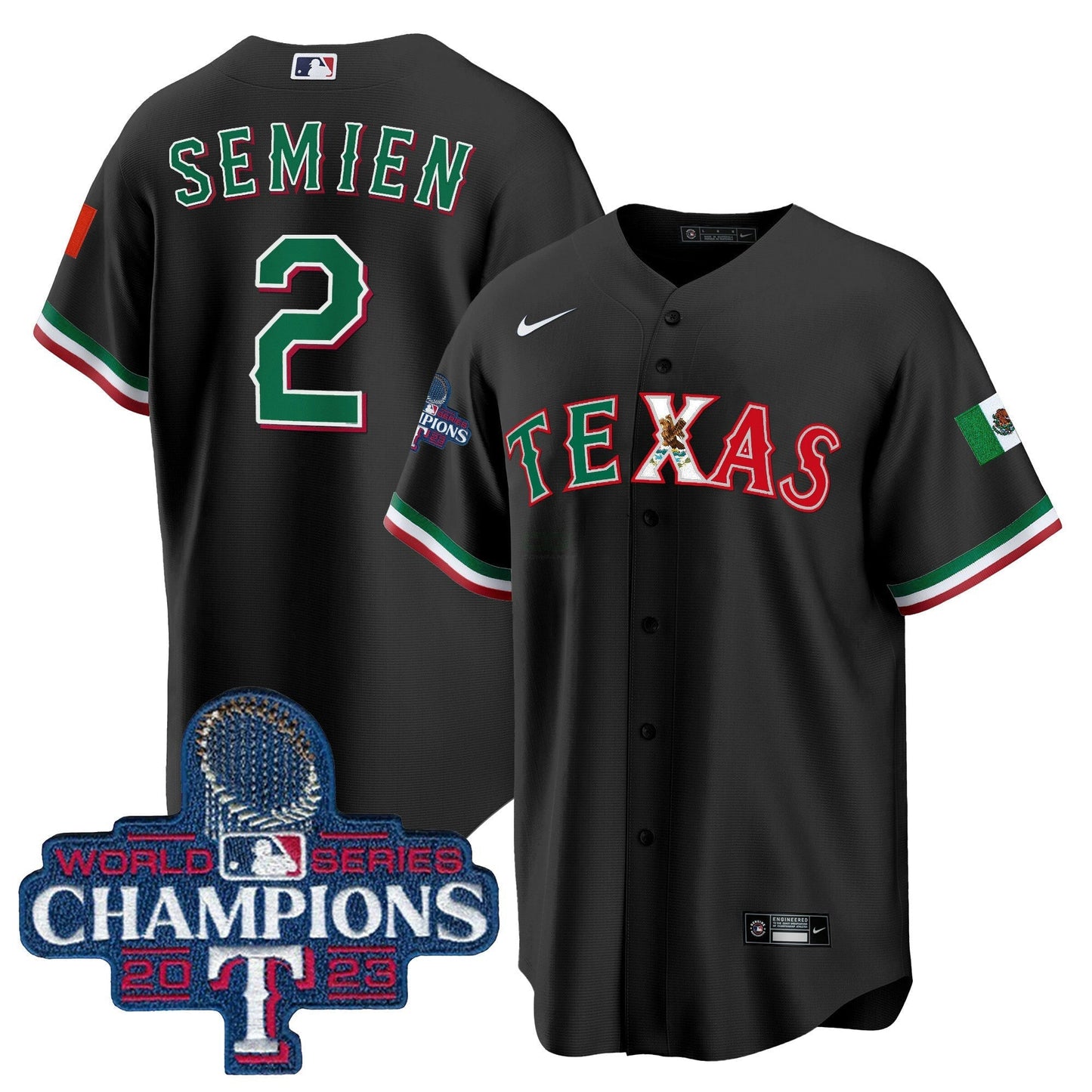 Camisa MLB Men’s Texas Mexico 2023 World Series Champions Jersey