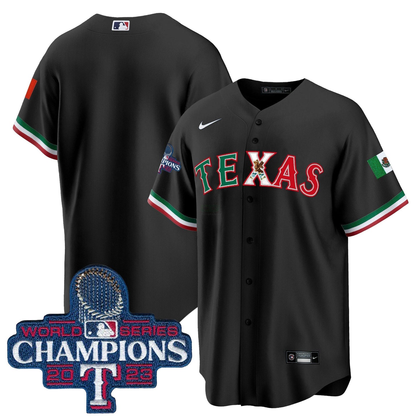 Camisa MLB Men’s Texas Mexico 2023 World Series Champions Jersey
