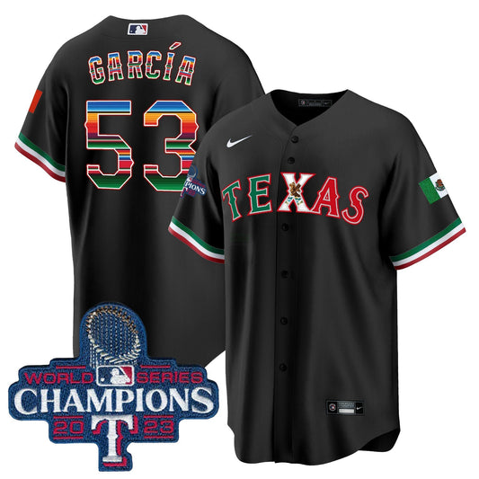 Camisa MLB Men’s Texas Mexico 2023 World Series Champions Jersey V2