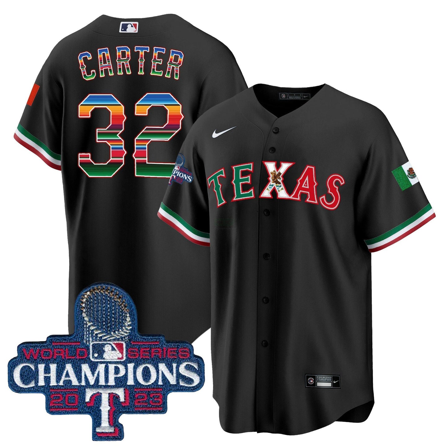 Camisa MLB Men’s Texas Mexico 2023 World Series Champions Jersey V2
