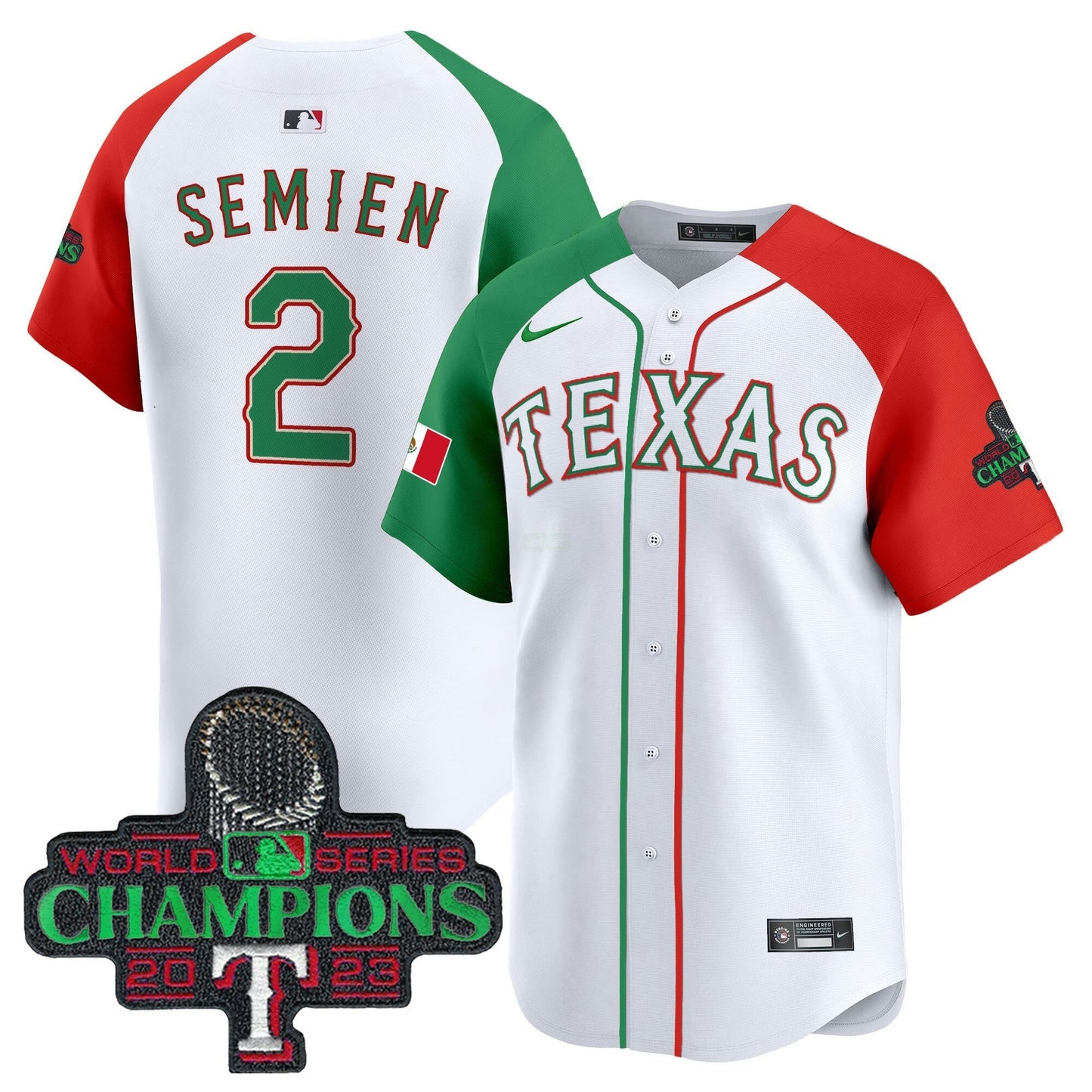 Camisa MLB Men’s Texas Mexico Champions Patch Vapor Premier Limited Jersey