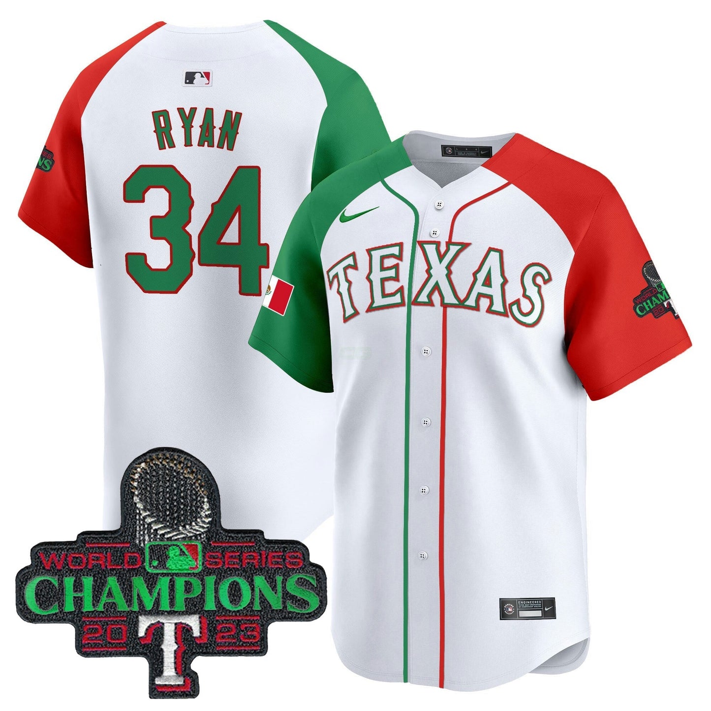 Camisa MLB Men’s Texas Mexico Champions Patch Vapor Premier Limited Jersey