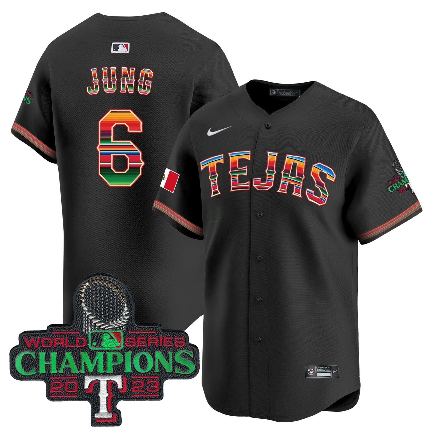 Camisa MLB Men’s Texas Mexico Champions Patch Vapor Premier Limited Jersey