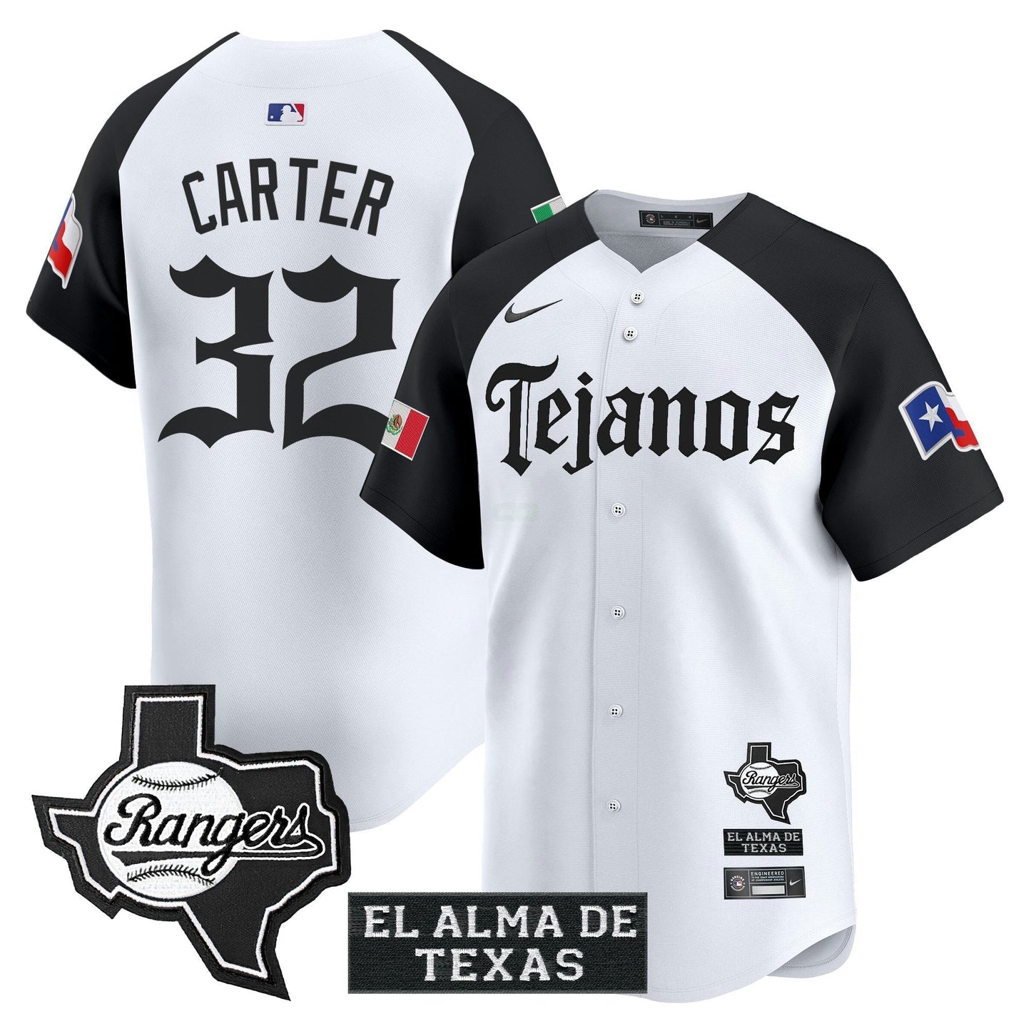 Camisa MLB Men’s Texas Mexico Tejano Barrio Style Vapor Premier Limited Jersey