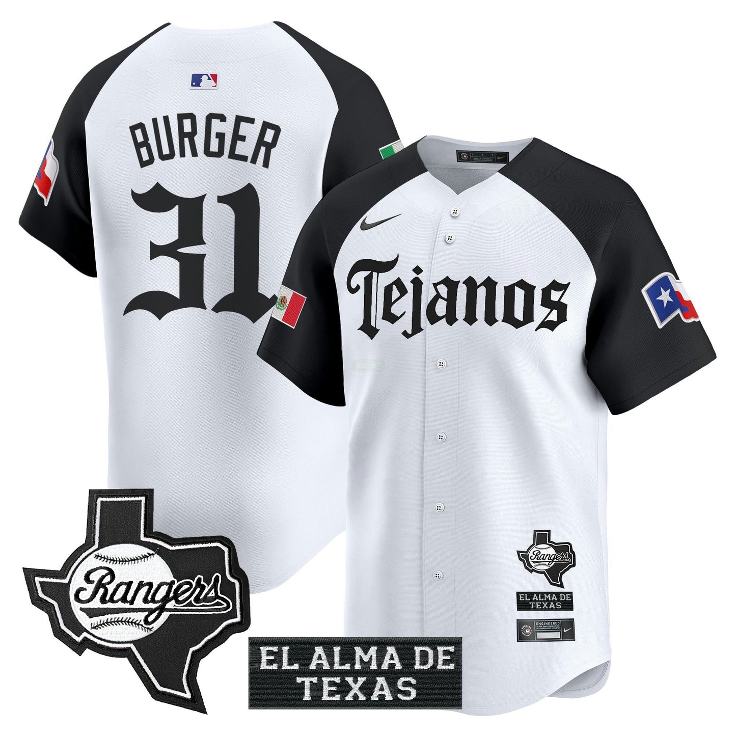 Camisa MLB Men’s Texas Mexico Tejano Barrio Style Vapor Premier Limited Jersey