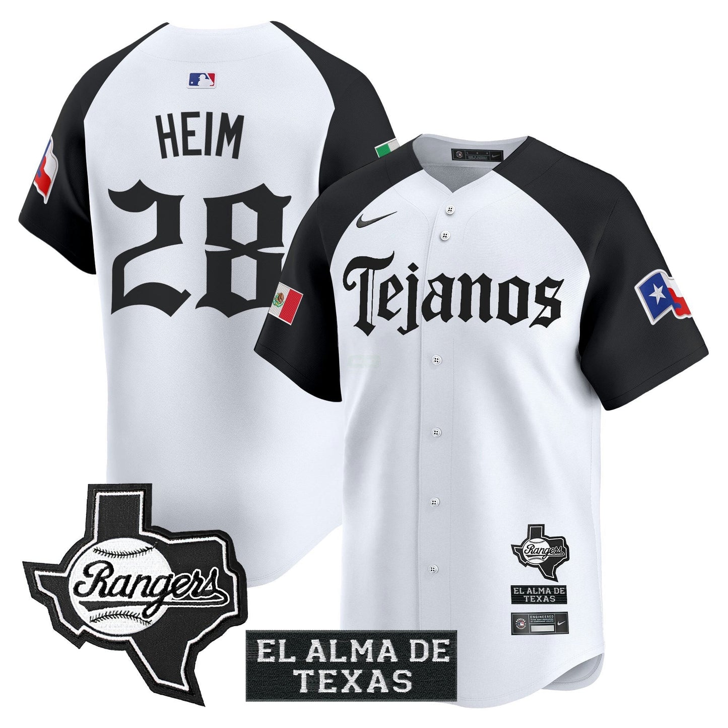 Camisa MLB Men’s Texas Mexico Tejano Barrio Style Vapor Premier Limited Jersey