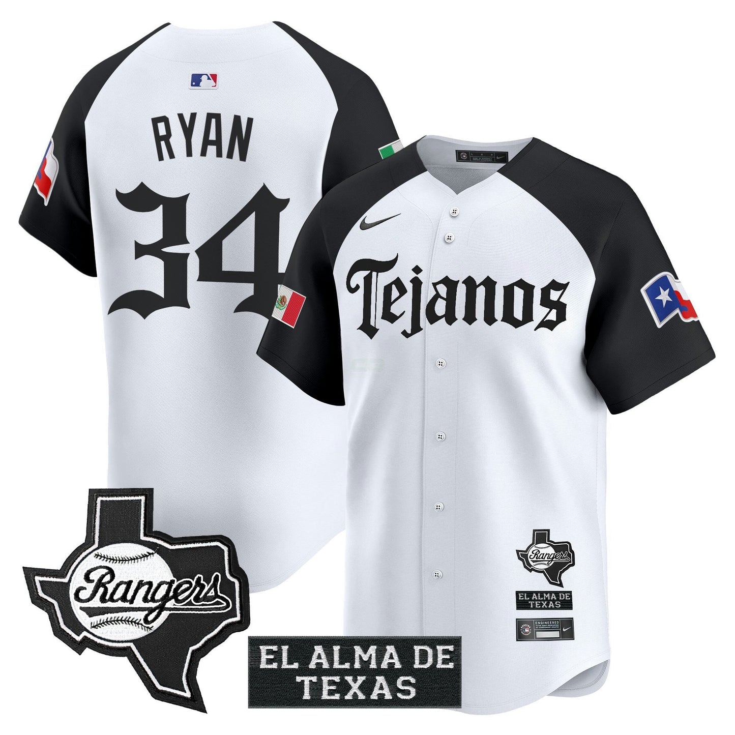 Camisa MLB Men’s Texas Mexico Tejano Barrio Style Vapor Premier Limited Jersey