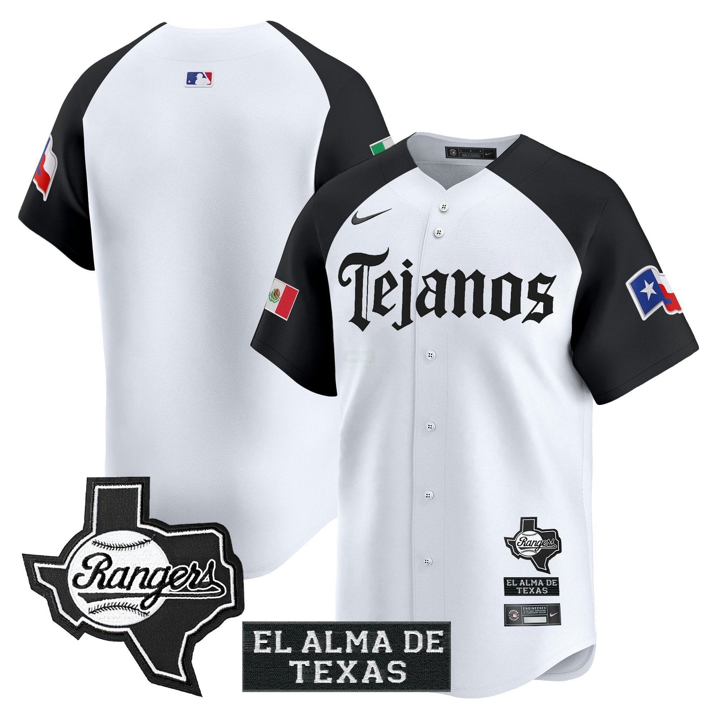 Camisa MLB Men’s Texas Mexico Tejano Barrio Style Vapor Premier Limited Jersey