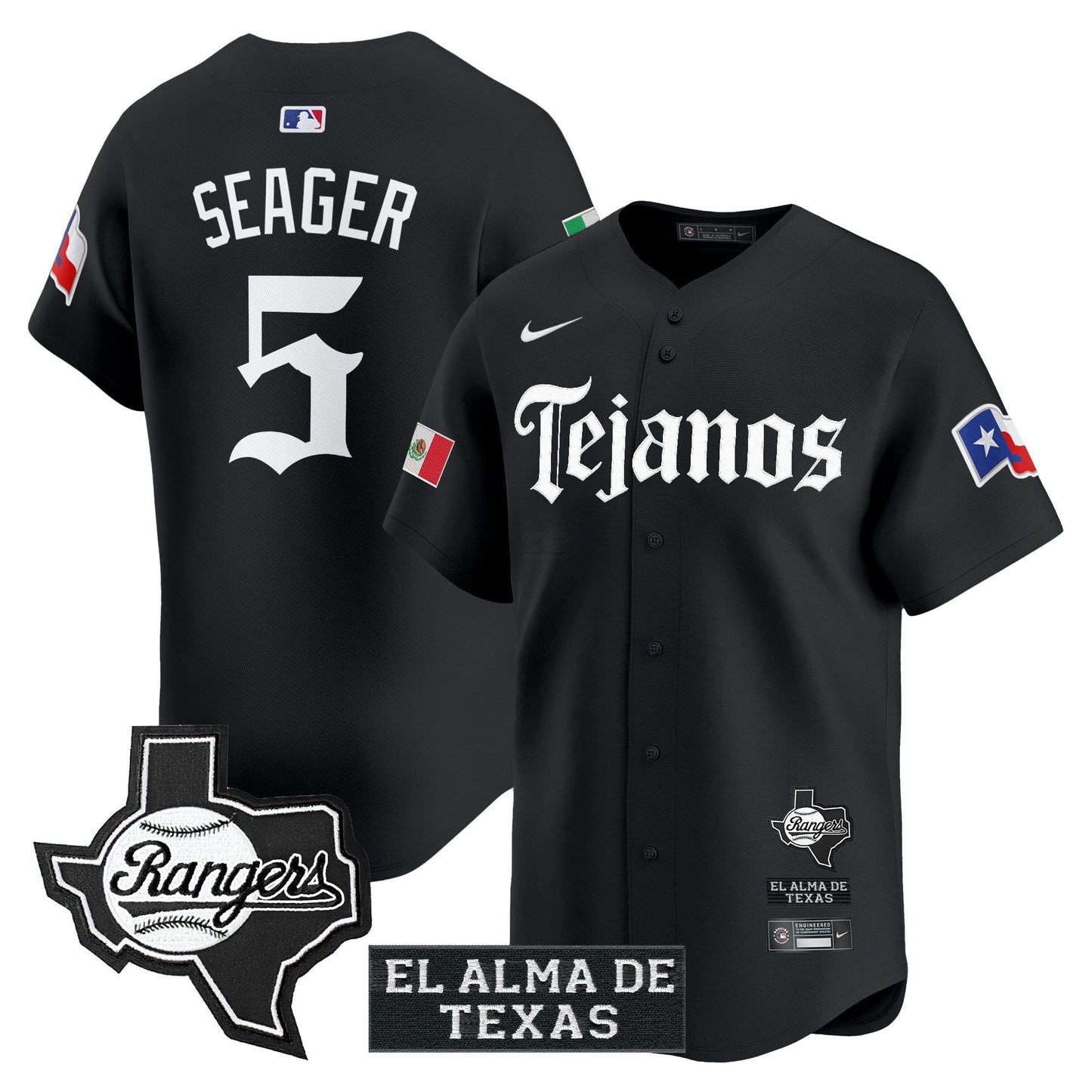 Camisa MLB Men’s Texas Mexico Tejano Barrio Style Vapor Premier Limited Jersey