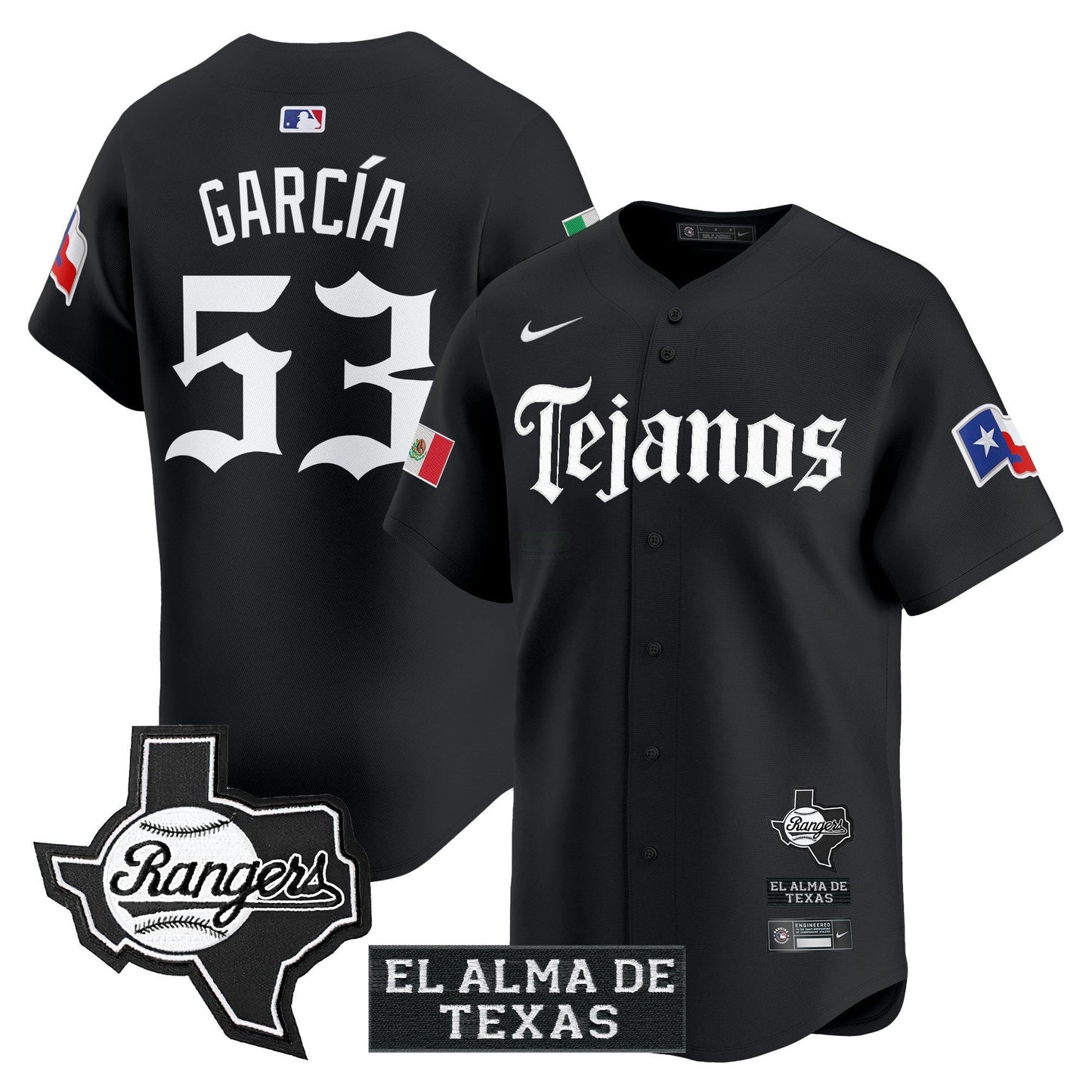 Camisa MLB Men’s Texas Mexico Tejano Barrio Style Vapor Premier Limited Jersey