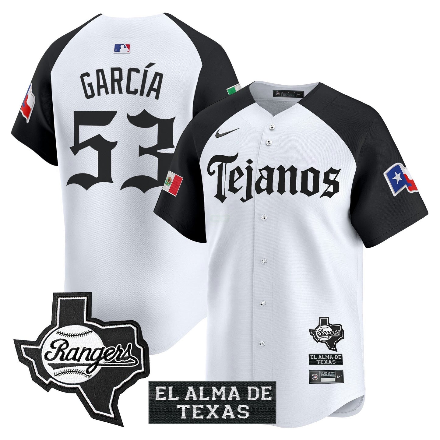 Camisa MLB Men’s Texas Mexico Tejano Barrio Style Vapor Premier Limited Jersey