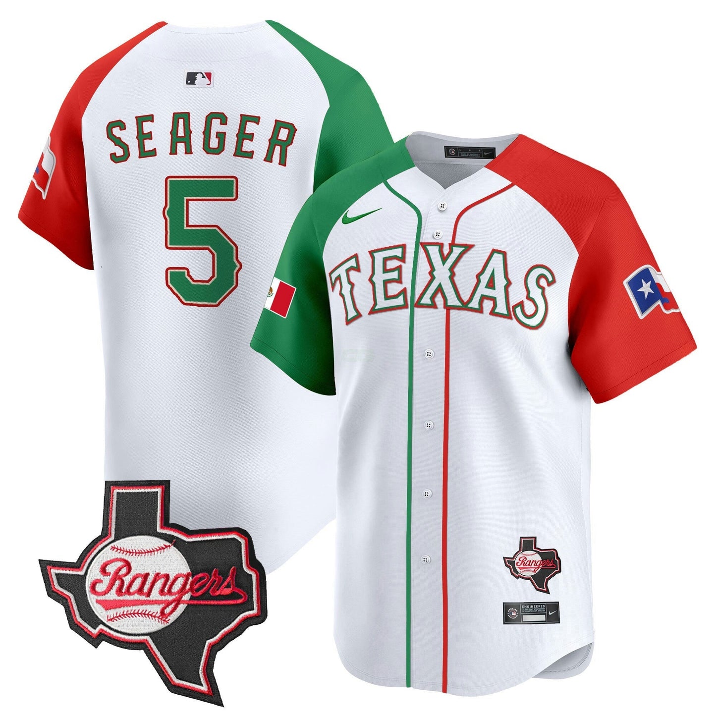 Camisa MLB Men’s Texas Mexico Texas Patch Vapor Premier Limited Jersey