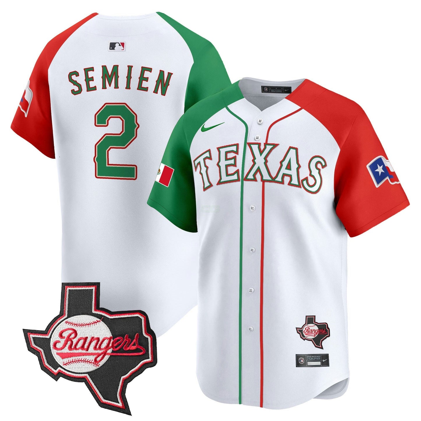 Camisa MLB Men’s Texas Mexico Texas Patch Vapor Premier Limited Jersey