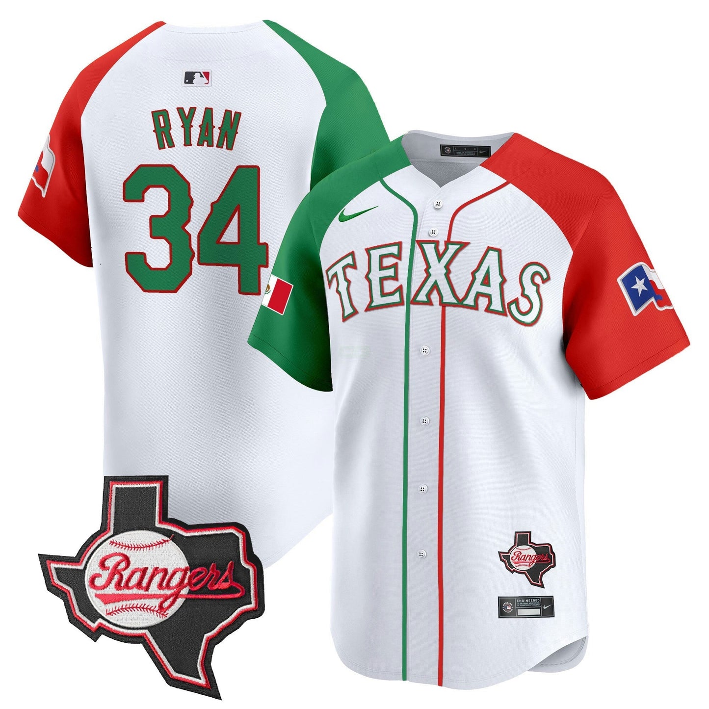 Camisa MLB Men’s Texas Mexico Texas Patch Vapor Premier Limited Jersey