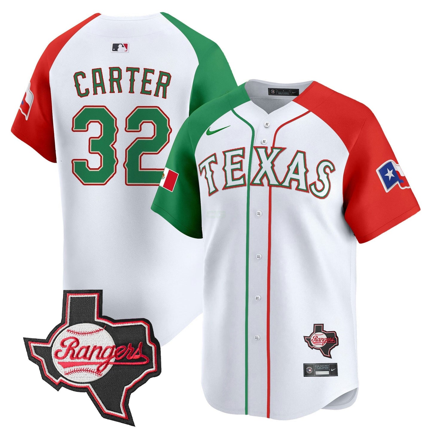 Camisa MLB Men’s Texas Mexico Texas Patch Vapor Premier Limited Jersey