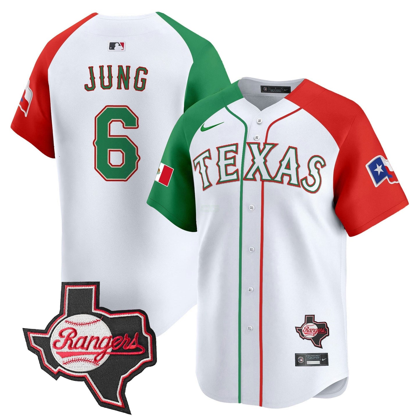 Camisa MLB Men’s Texas Mexico Texas Patch Vapor Premier Limited Jersey
