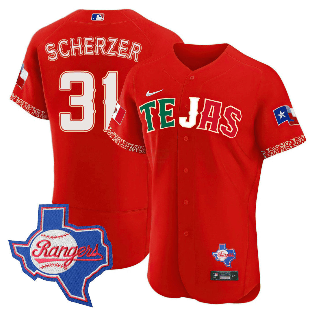 Camisa MLB Men’s Texas Special Mexico Texas State Patch Jersey