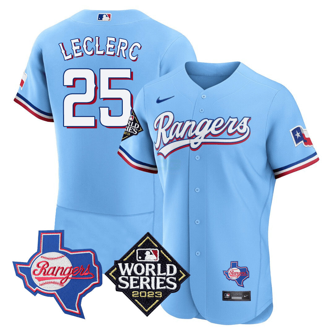 Camisa MLB Men’s Texas Texas State & 2023 World Series Patch Jersey