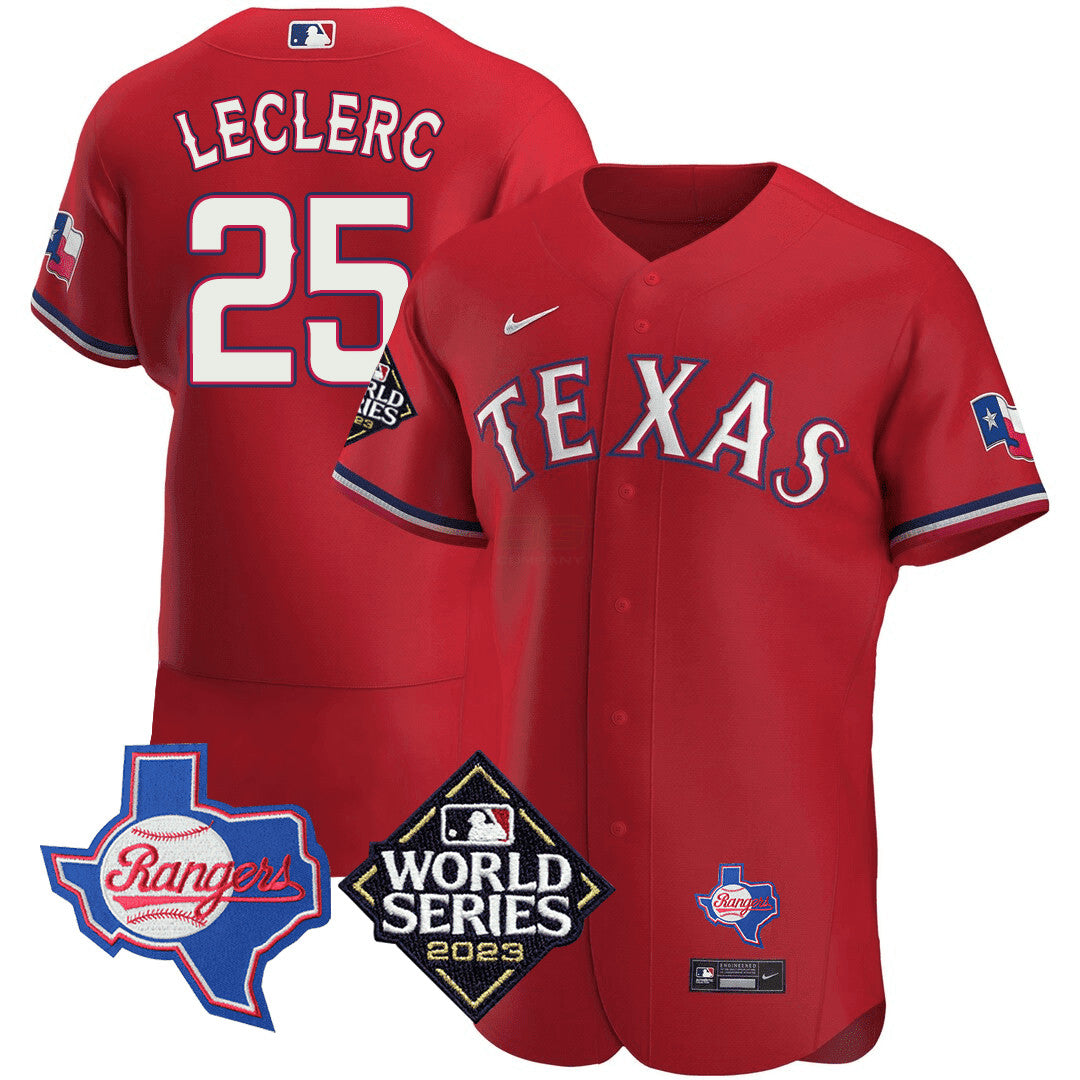 Camisa MLB Men’s Texas Texas State & 2023 World Series Patch Jersey