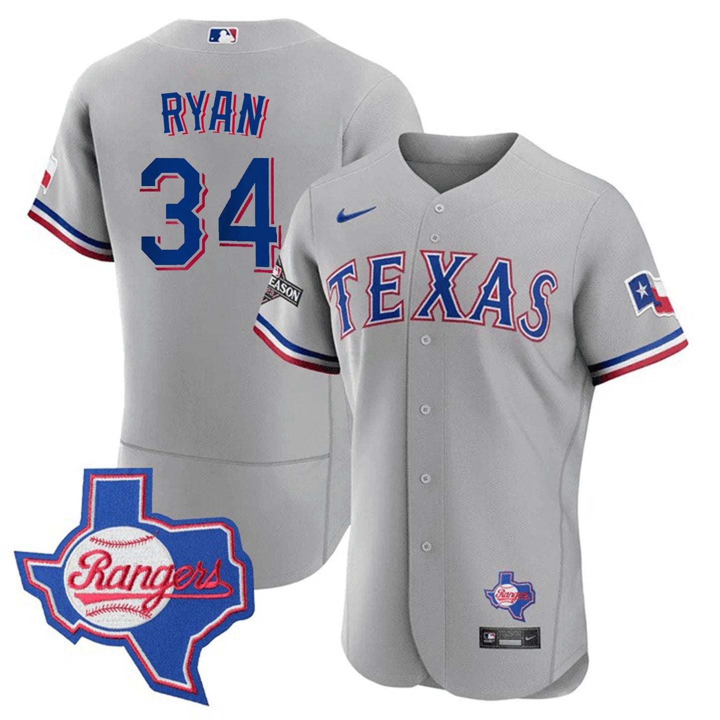 Camisa MLB Men’s Texas Texas State Patch Jersey