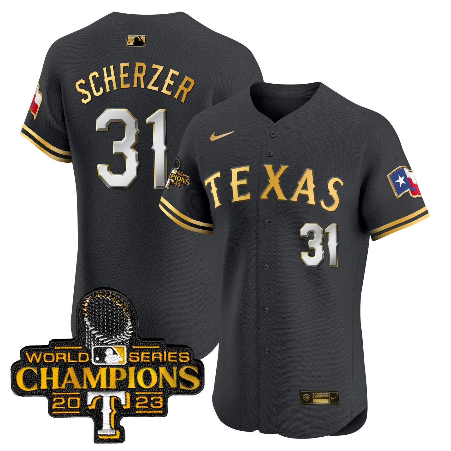 Camisa MLB Men’s Texas World Series Champions Vapor Premier Elite Jersey