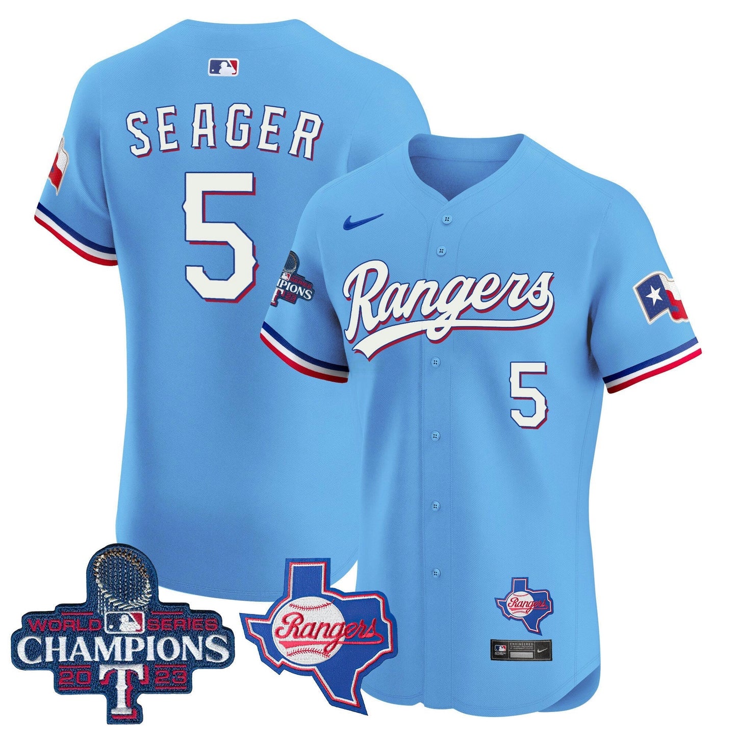 Camisa MLB Men’s Texas World Series Champions Vapor Premier Elite Jersey V2