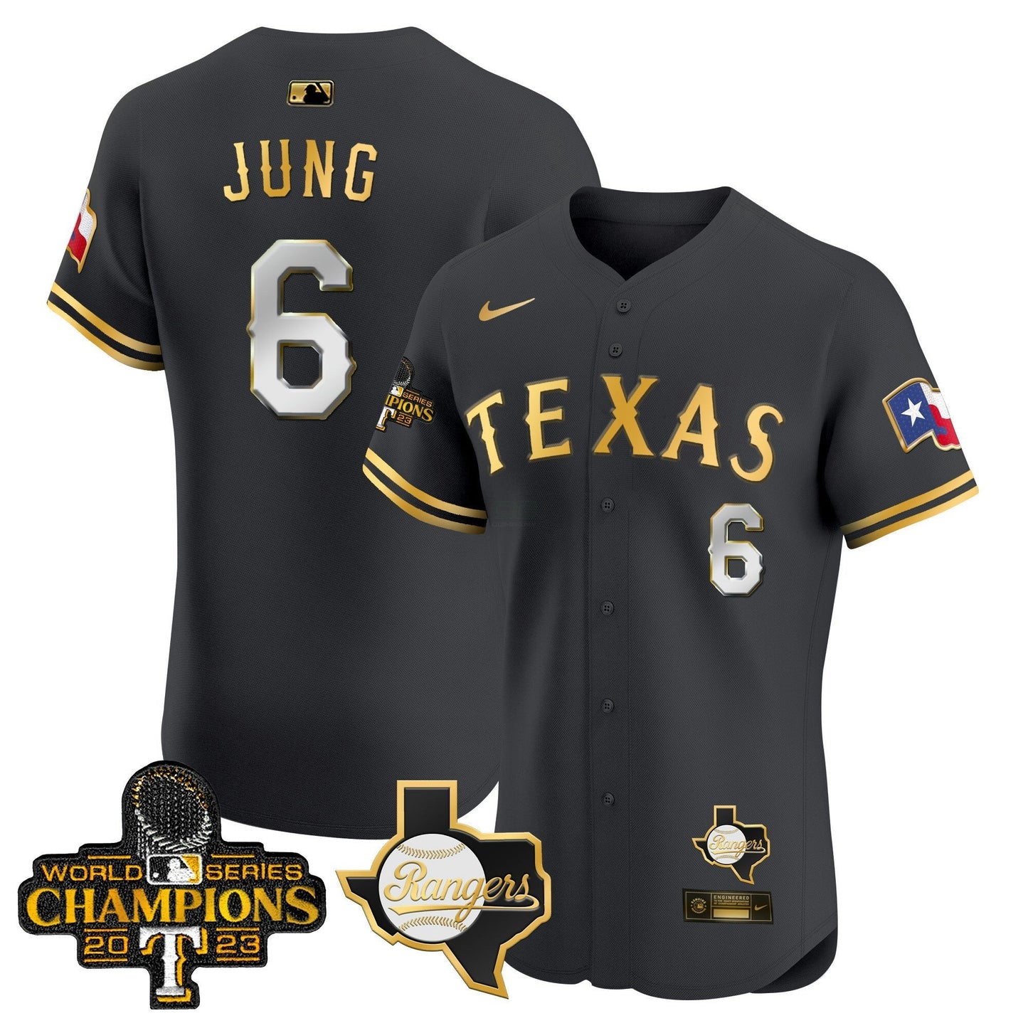 Camisa MLB Men’s Texas World Series Champions Vapor Premier Elite Jersey V2