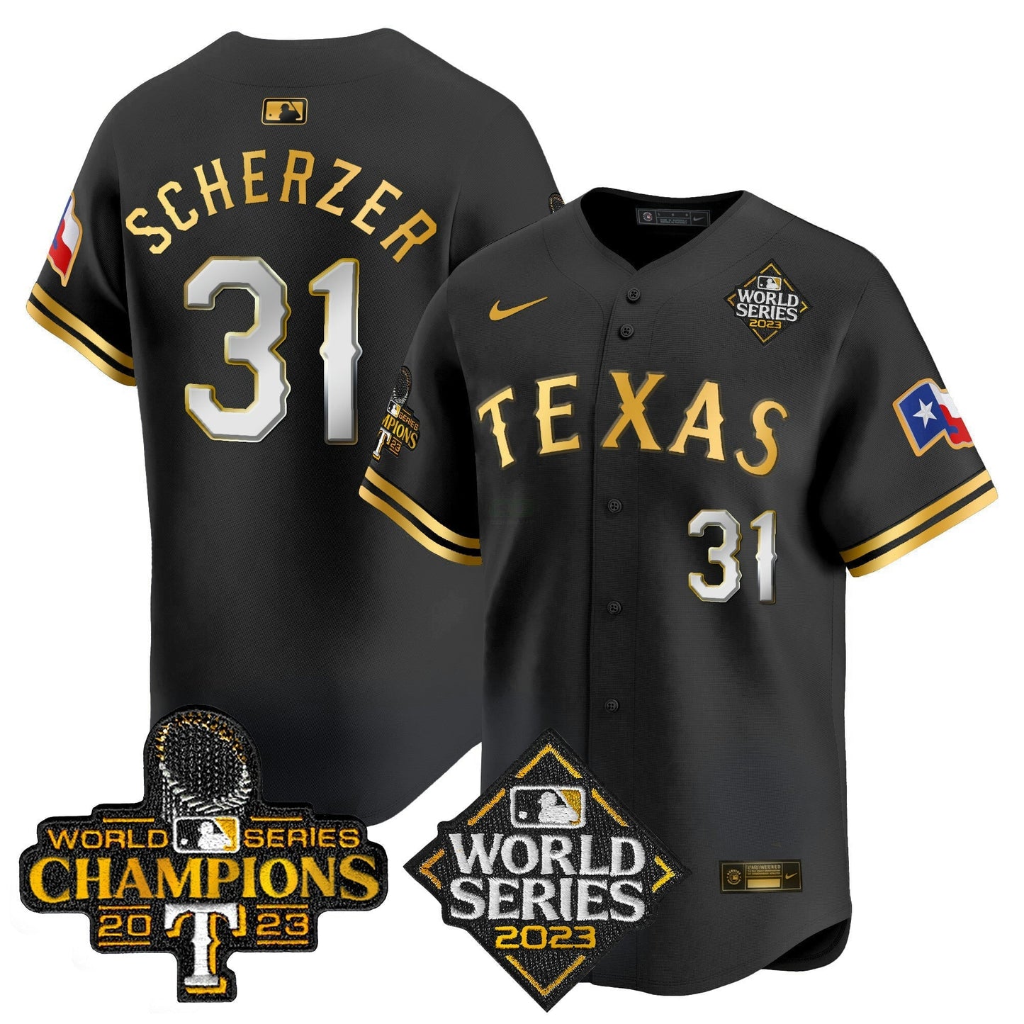 Camisa MLB Men’s Texas World Series Champions Vapor Premier Limited Jersey V4