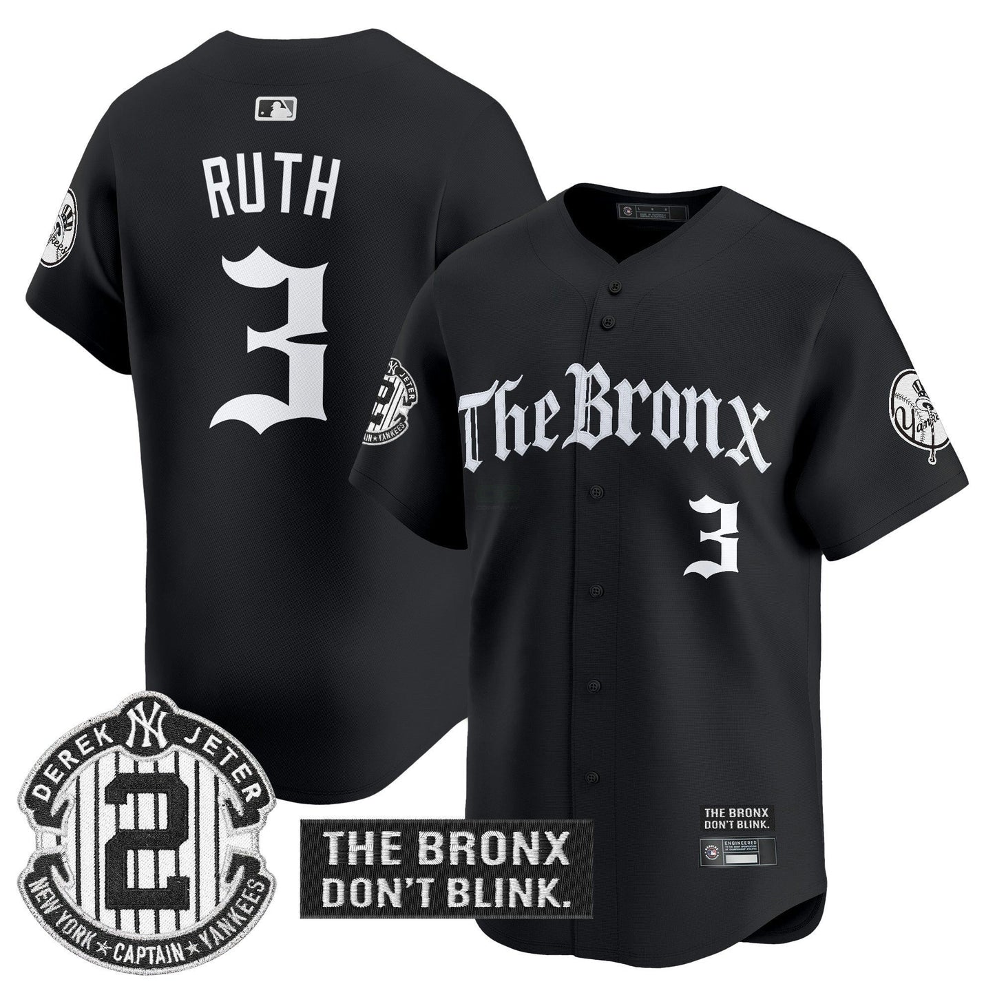 Camisa MLB Men’s ‘The Bronx – Gothic Ink Drop Edition’ Vapor Premier Limited Jersey