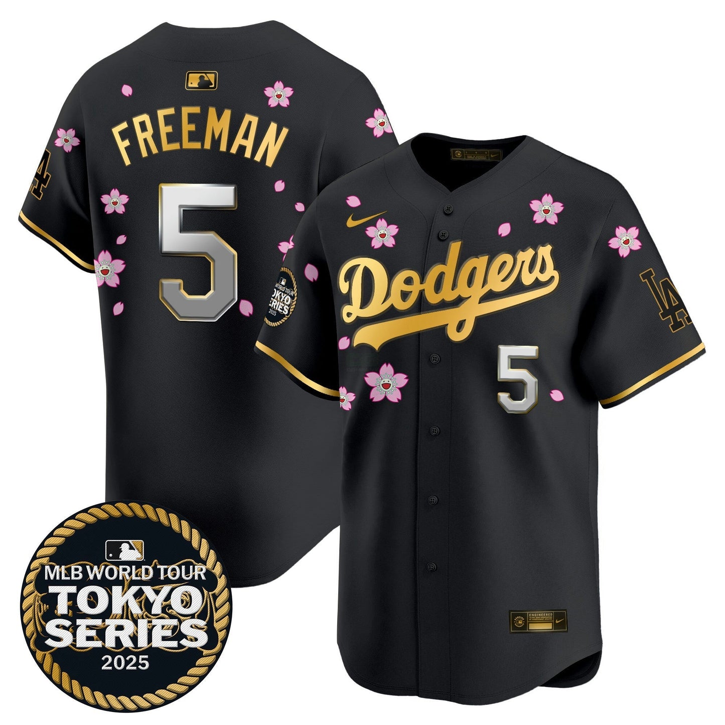 Camisa MLB Men’s Tokyo Series 2025 Dourada Trim Vapor Premier Limited Jersey V2 – Stitched - Preta Dourada