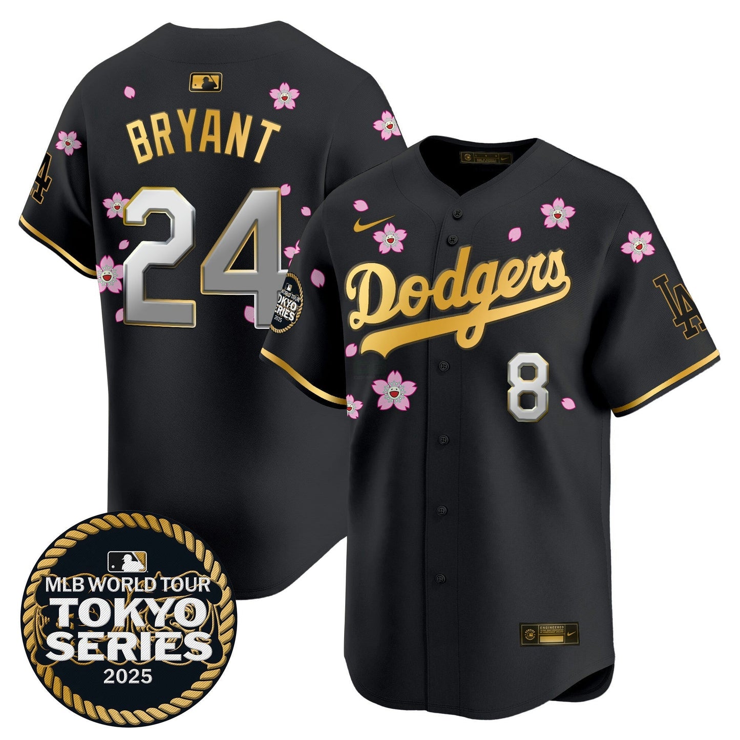 Camisa MLB Men’s Tokyo Series 2025 Dourada Trim Vapor Premier Limited Jersey V2 – Stitched - Preta Dourada
